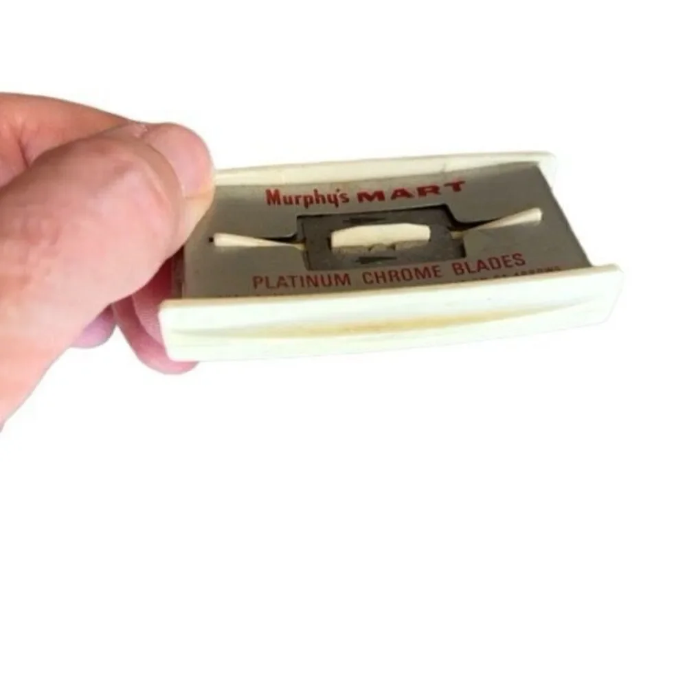 Murphy’s Mart Vintage Platinum Chrome Double Edged Blades Dispenser-1 New